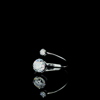 Toi et Moi Bypass – Twin Round Lab Diamond Ring in 14K White Gold