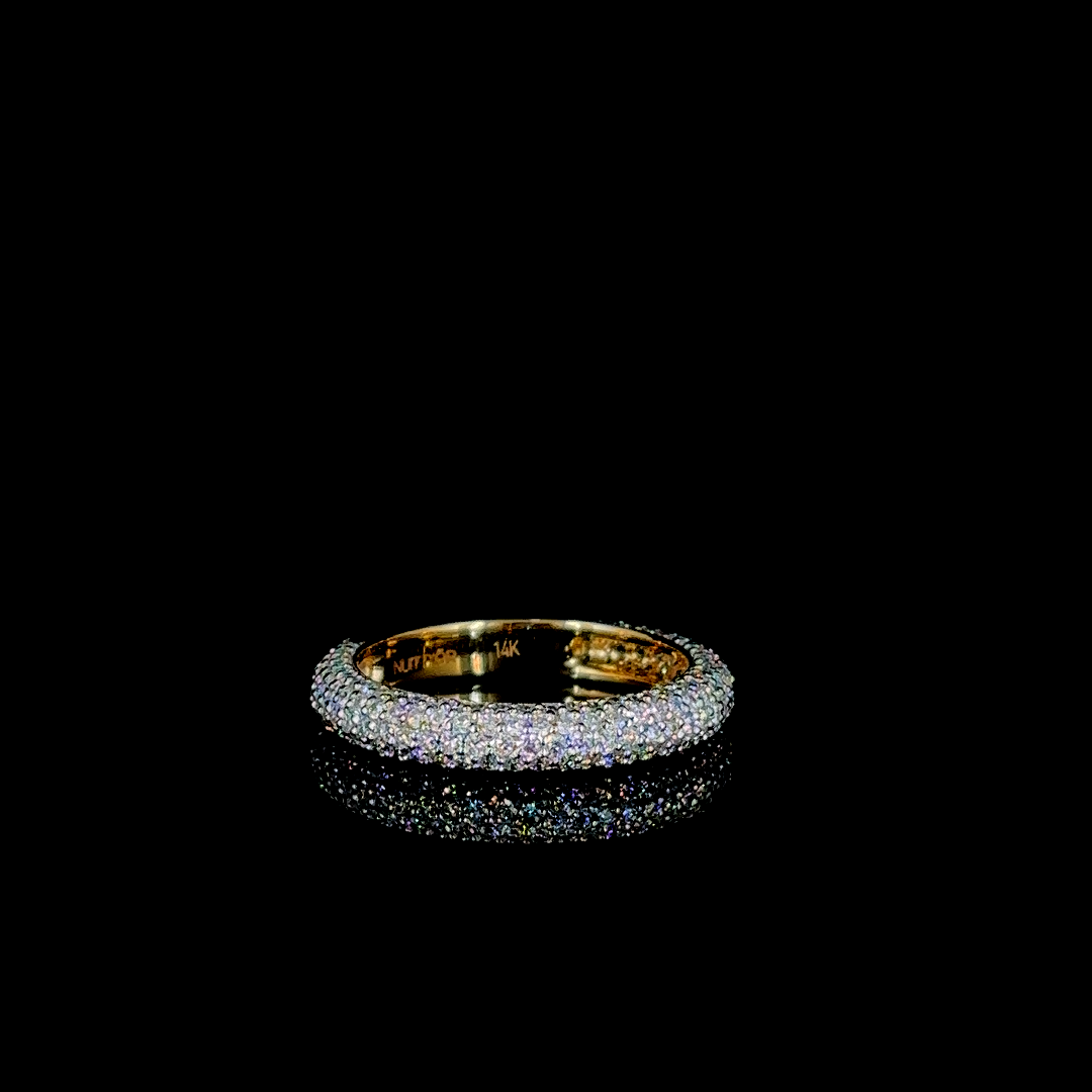 Lyra Thin – Round Lab Diamond Eternity Band in 14K Yellow Gold