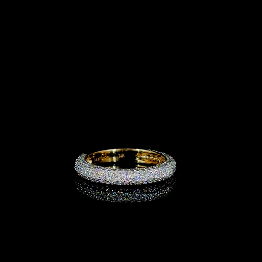 Lyra Thin – Round Lab Diamond Eternity Band in 14K Yellow Gold