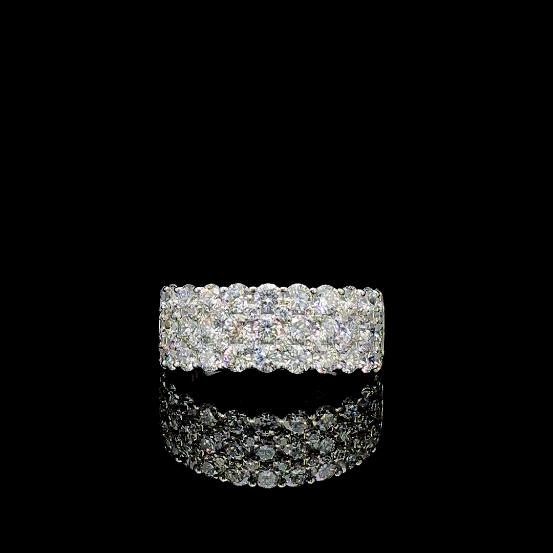 Radiant Crest – Wide Lab Diamond Band in 14K White Gold
