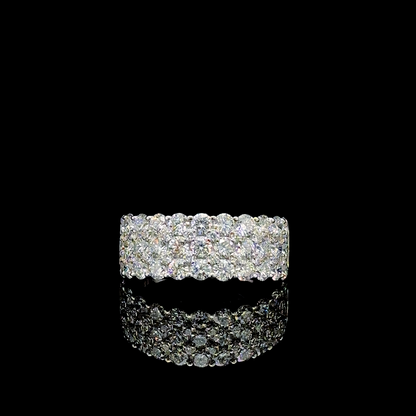 Radiant Crest – Wide Lab Diamond Band in 14K White Gold