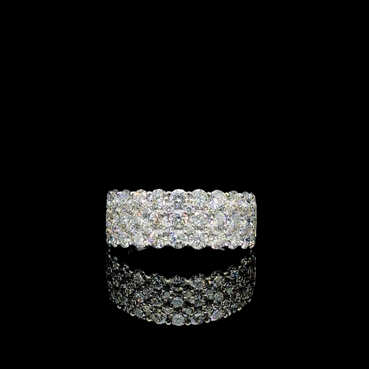 Radiant Crest – Wide Lab Diamond Band in 14K White Gold