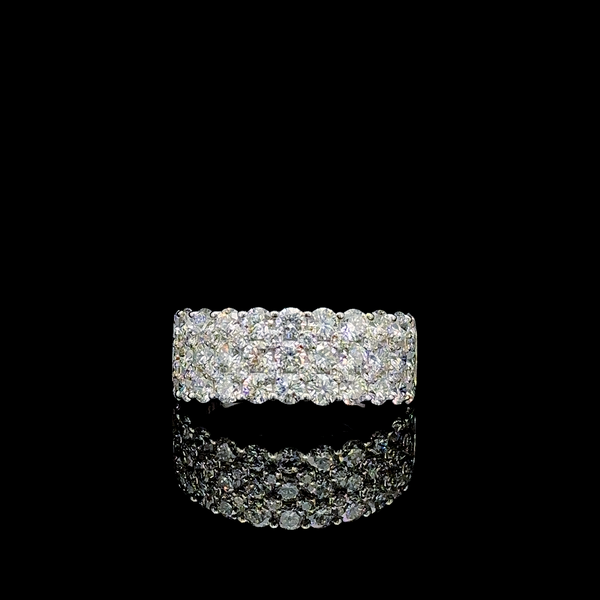 Radiant Crest – Wide Diamond Band in 14K White Gold