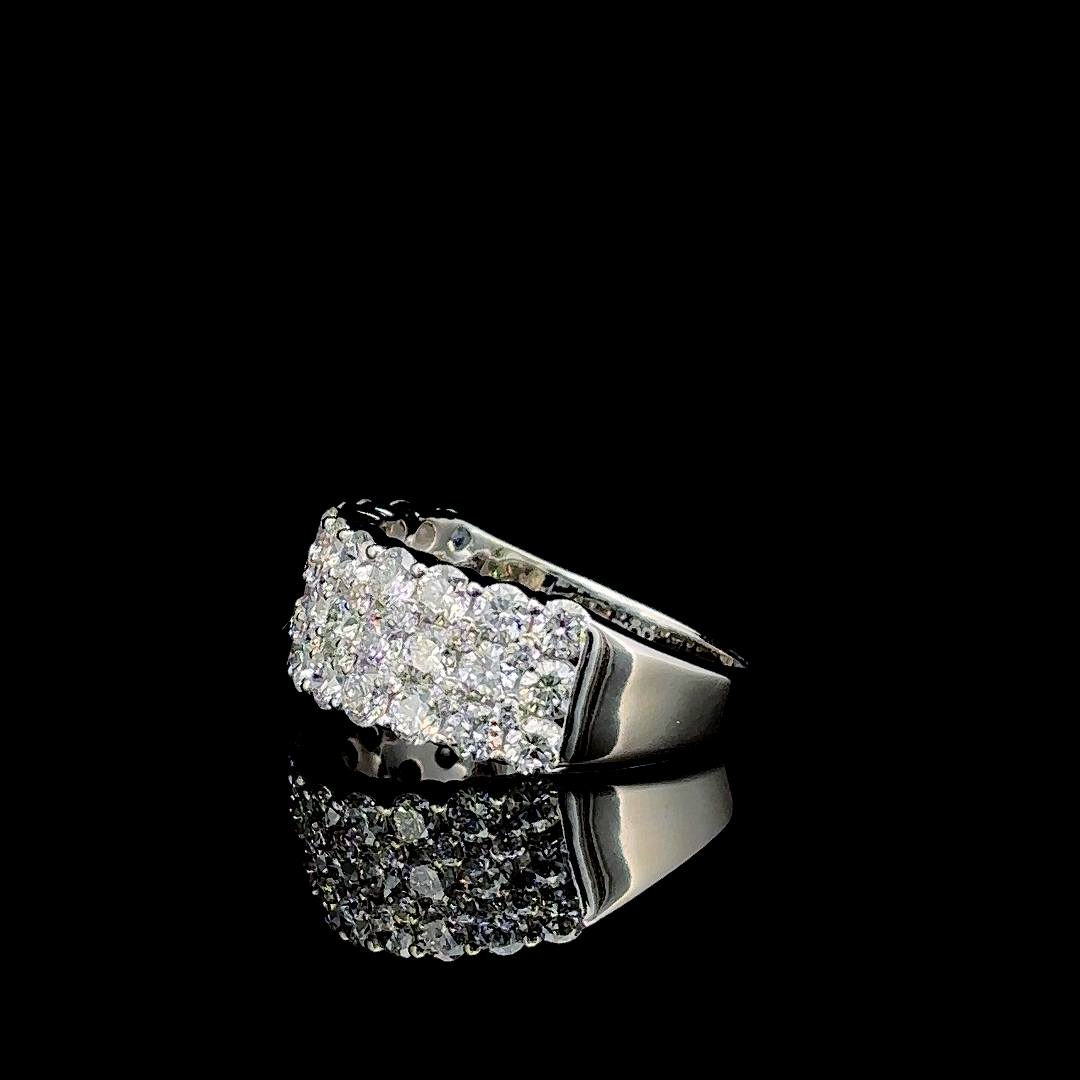Radiant Crest – Wide Lab Diamond Band in 14K White Gold