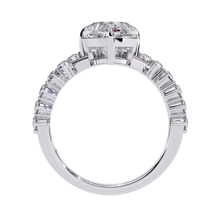 Royal Amour – Heart Diamond Crown Ring in 14K Gold