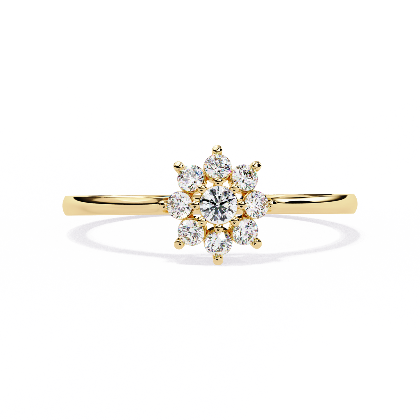 Celeste Bloom – Lab Diamond Floral Cluster Ring in 14K Gold