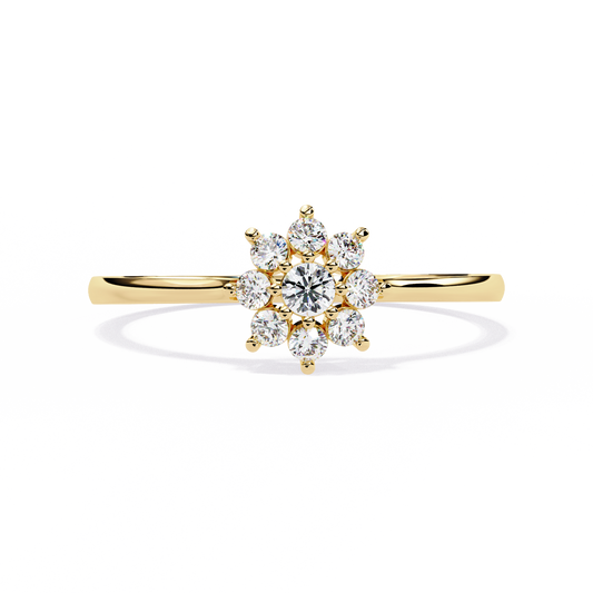 Celeste Bloom – Lab Diamond Floral Cluster Ring in 14K Gold