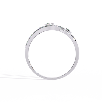 Ribbon Wrap – Oval Diamond Split Band Ring in 14K Gold