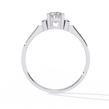 Halo Bloom – Petite Oval Lab Diamond Ring in 14K Gold