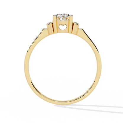 Halo Bloom – Petite Oval Lab Diamond Ring in 14K Gold