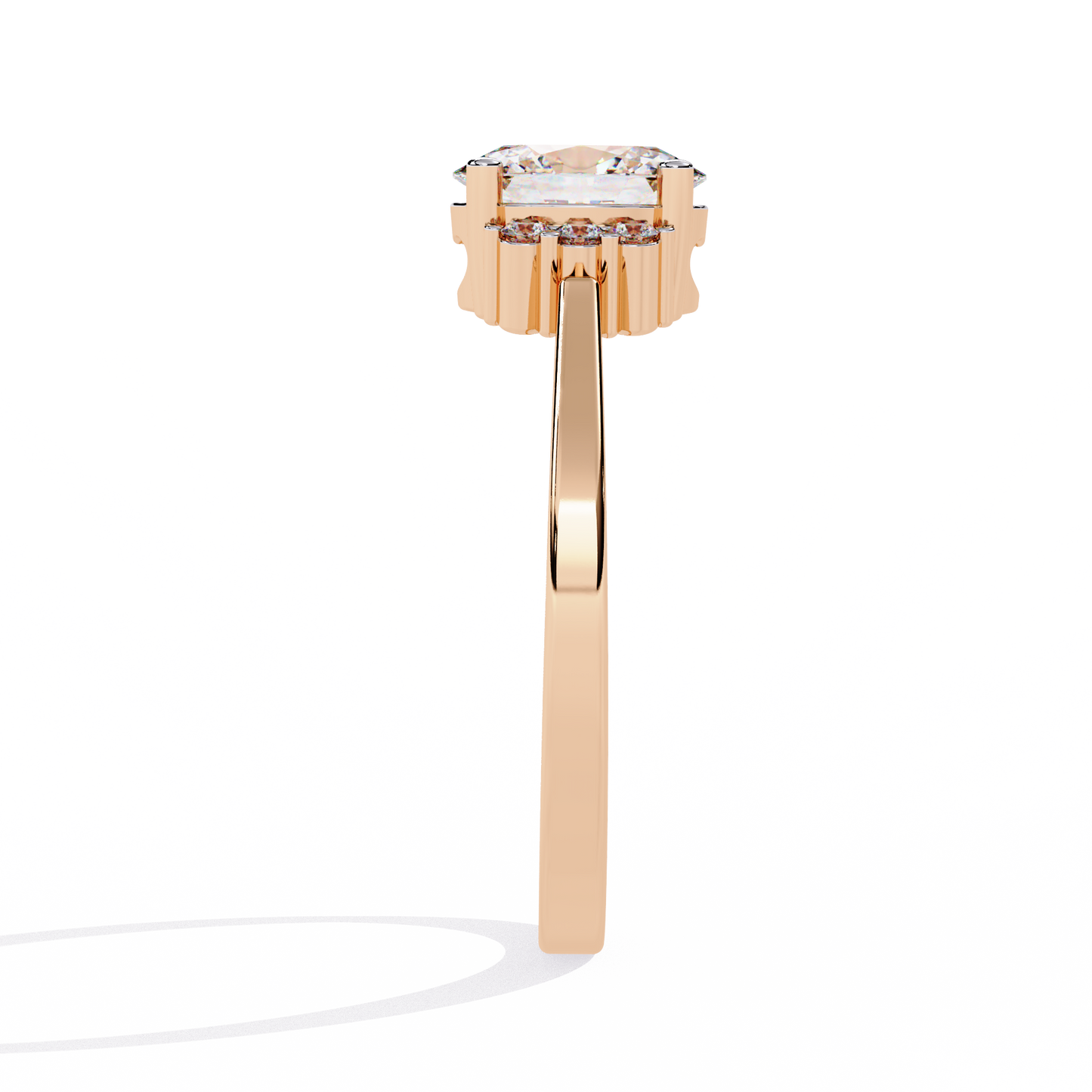 Halo Bloom – Petite Oval Lab Diamond Ring in 14K Gold