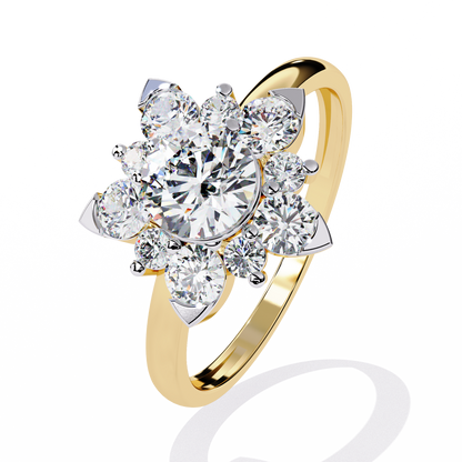 Etoile Bloom – Lab Diamond Cluster Flower Ring in 14K Gold