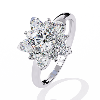 Etoile Bloom – Lab Diamond Cluster Flower Ring in 14K Gold