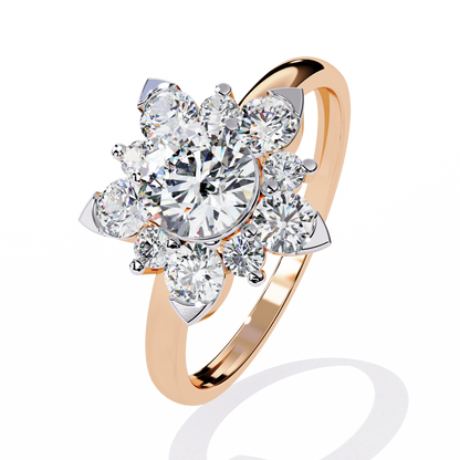 Etoile Bloom – Lab Diamond Cluster Flower Ring in 14K Gold