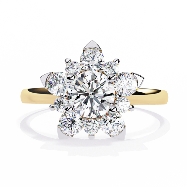 Etoile Bloom – Diamond Cluster Flower Ring in 14K Gold