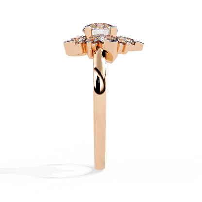 Etoile Bloom – Lab Diamond Cluster Flower Ring in 14K Gold