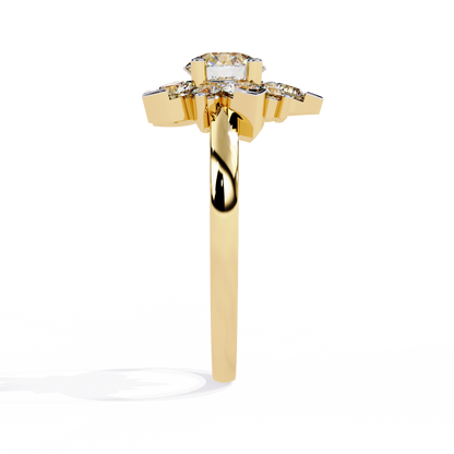Etoile Bloom – Lab Diamond Cluster Flower Ring in 14K Gold