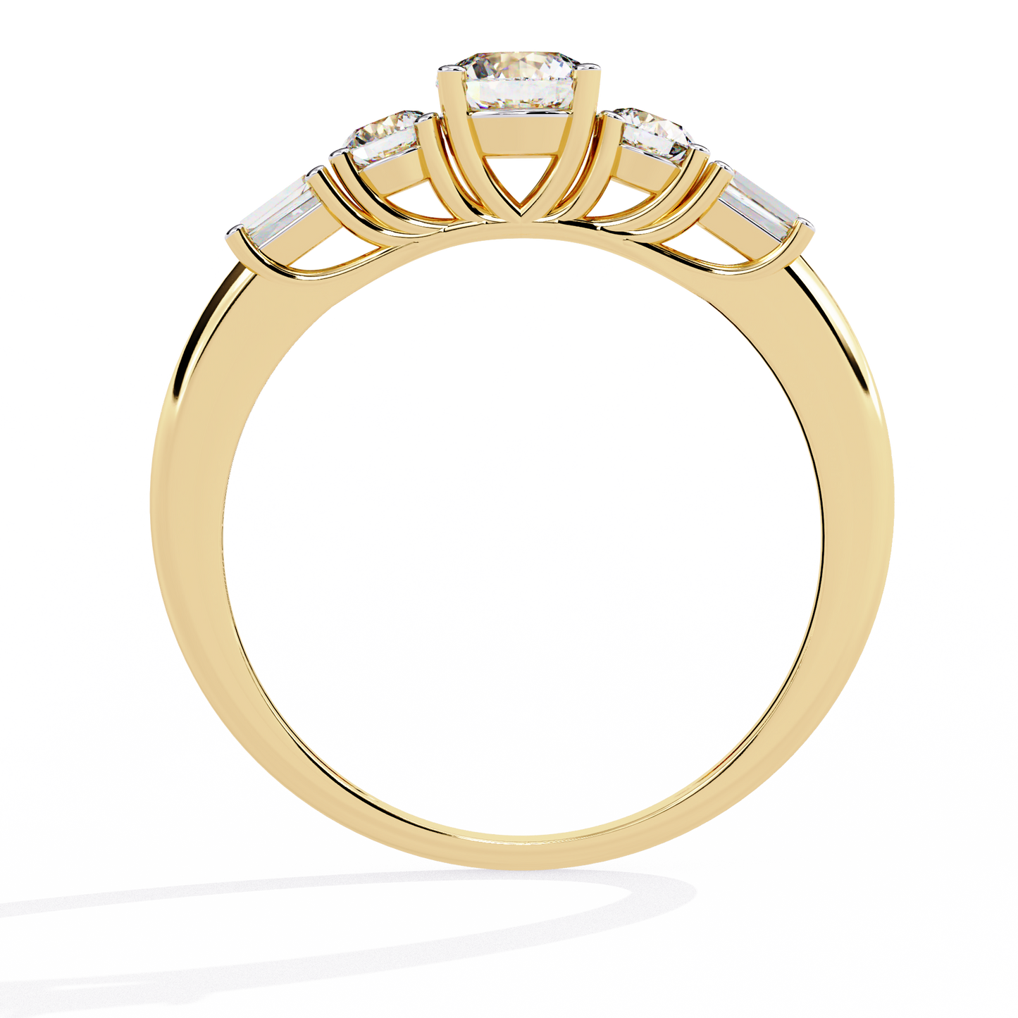 Baguette Whisper – Diamond Trio Band in 14K Gold