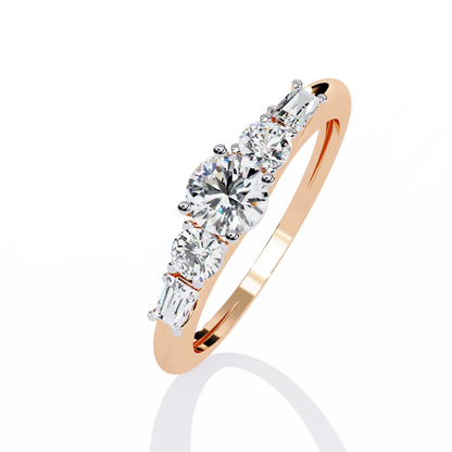 Baguette Whisper – Diamond Trio Band in 14K Gold