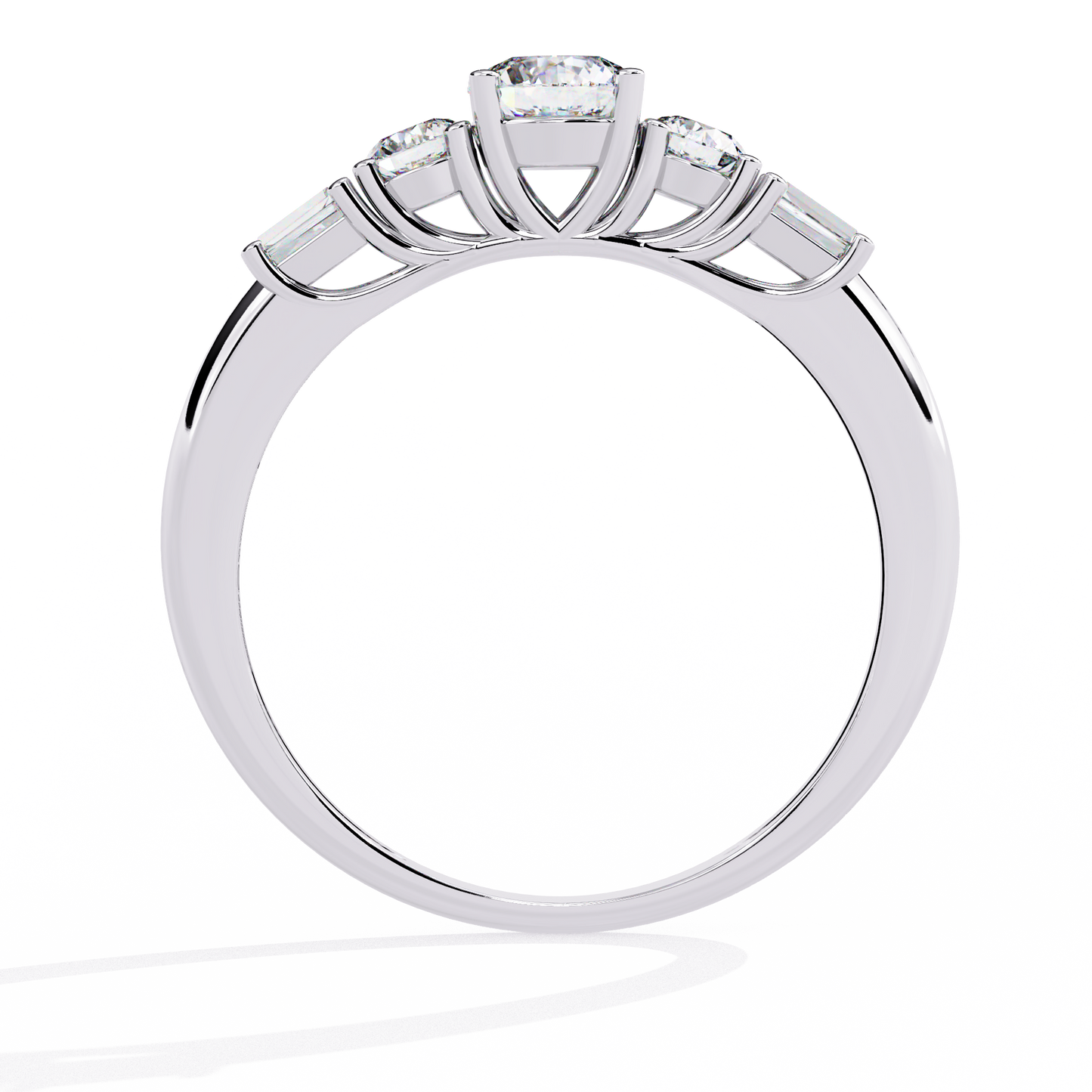 Baguette Whisper – Diamond Trio Band in 14K Gold