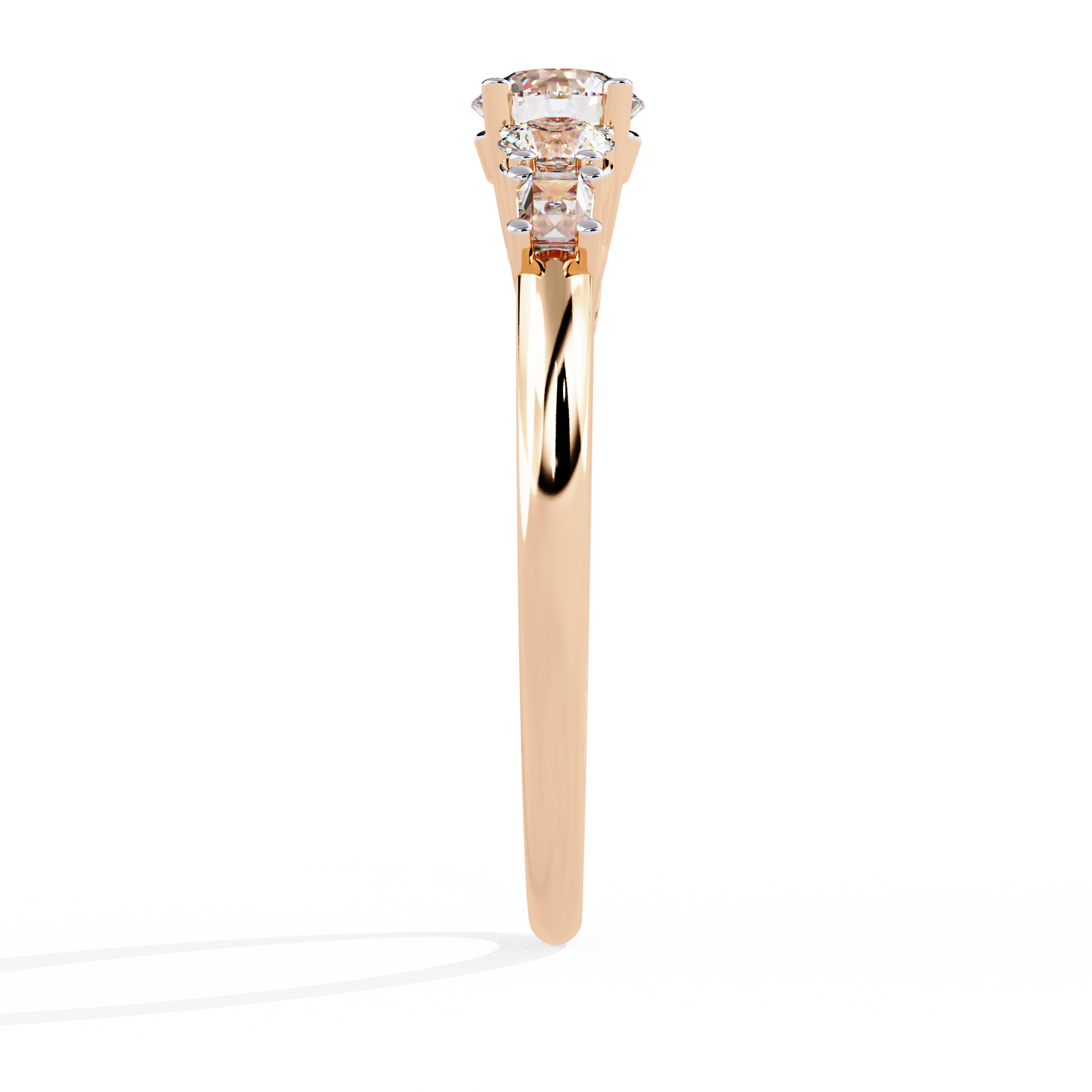 Baguette Whisper – Diamond Trio Band in 14K Gold