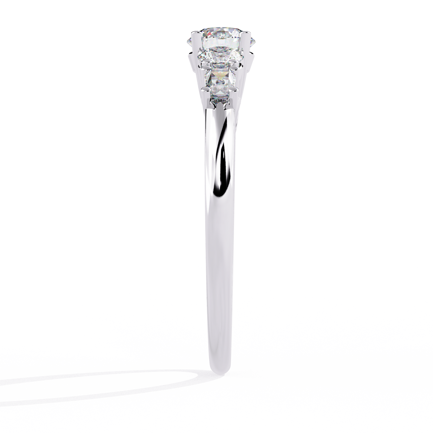 Baguette Whisper – Diamond Trio Band in 14K Gold