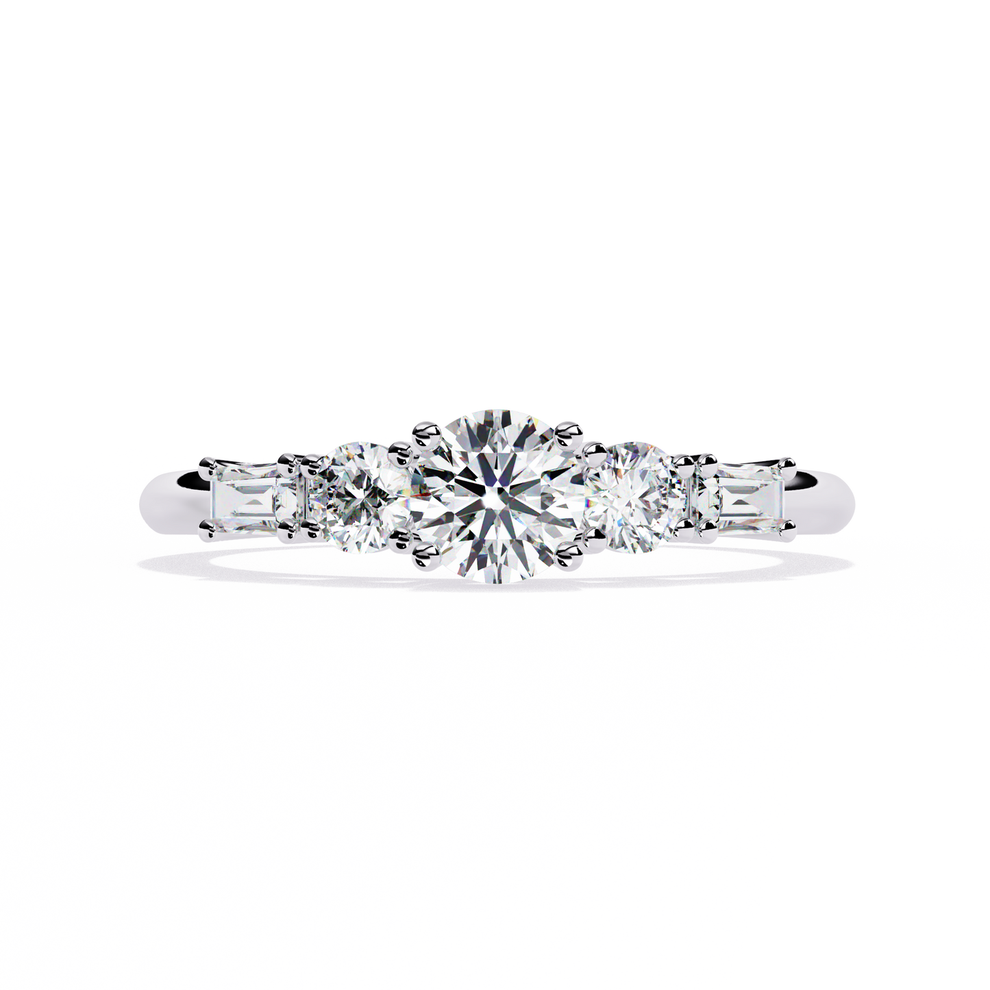 Baguette Whisper – Diamond Trio Band in 14K Gold