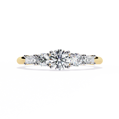 Baguette Whisper – Diamond Trio Band in 14K Gold