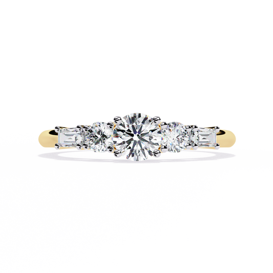 Baguette Whisper – Diamond Trio Band in 14K Gold