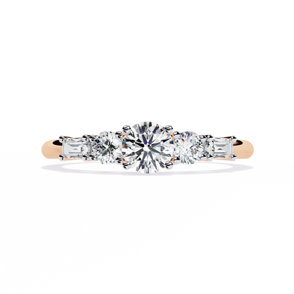 Baguette Whisper – Diamond Trio Band in 14K Gold