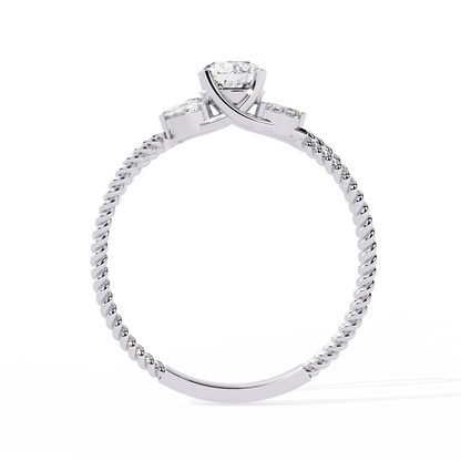 Twist Marquise – Diamond Braided Band Ring in 14K Gold