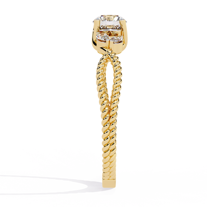 Twist Marquise – Diamond Braided Band Ring in 14K Gold
