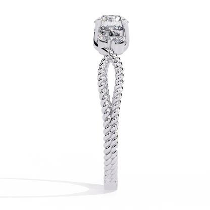 Twist Marquise – Diamond Braided Band Ring in 14K Gold