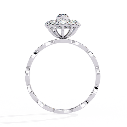 Caged Halo – Marquise Diamond Ring with Infinity Band in 14K Gold
