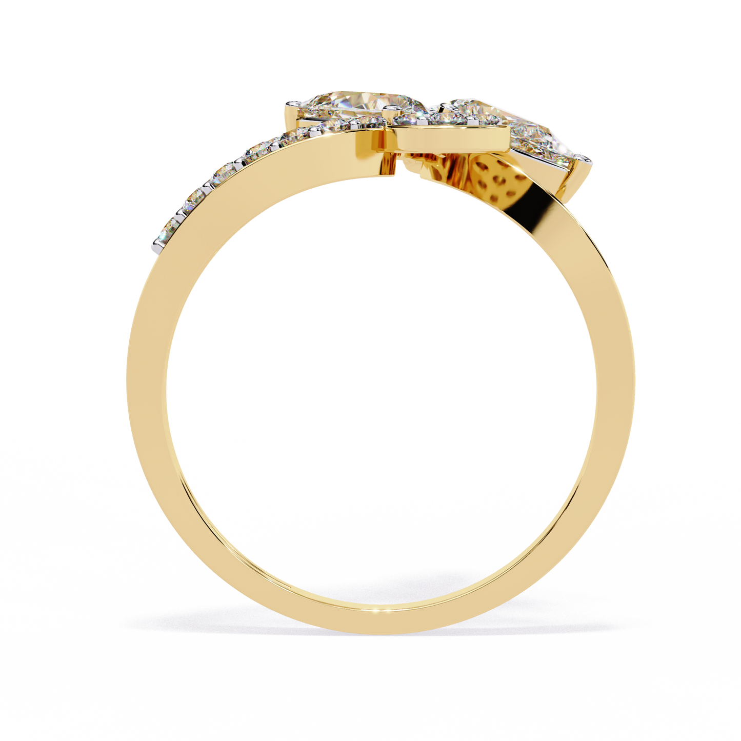 Petal Cluster – Pear Lab Diamond Floral Ring in 14K Gold