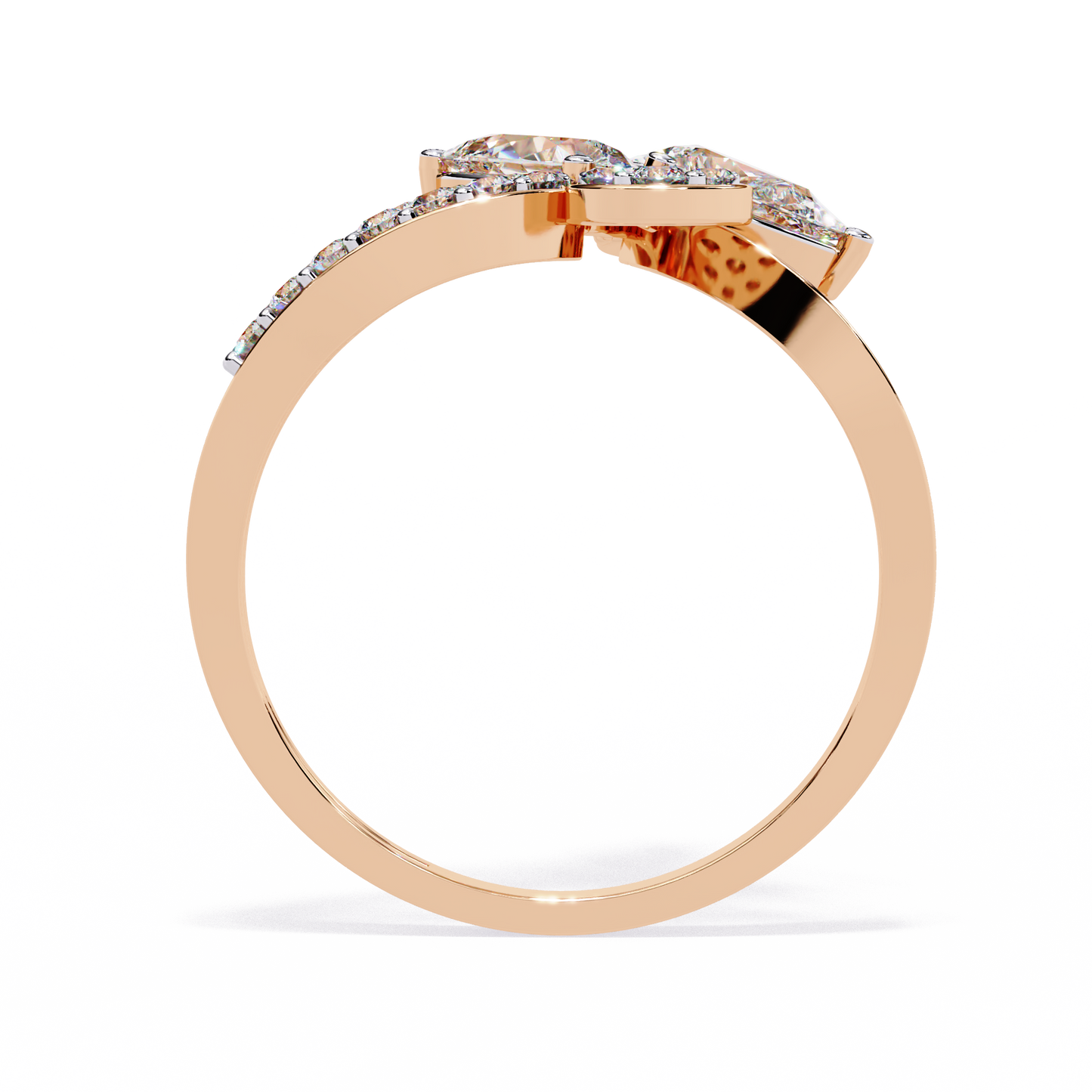 Petal Cluster – Pear Lab Diamond Floral Ring in 14K Gold