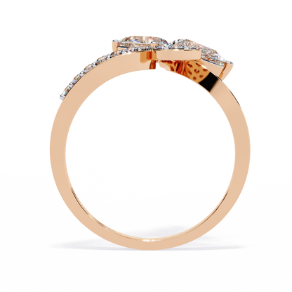 Petal Cluster – Pear Lab Diamond Floral Ring in 14K Gold