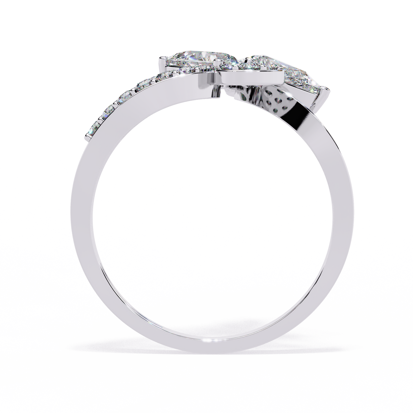 Petal Cluster – Pear Diamond Floral Ring in 14K Gold