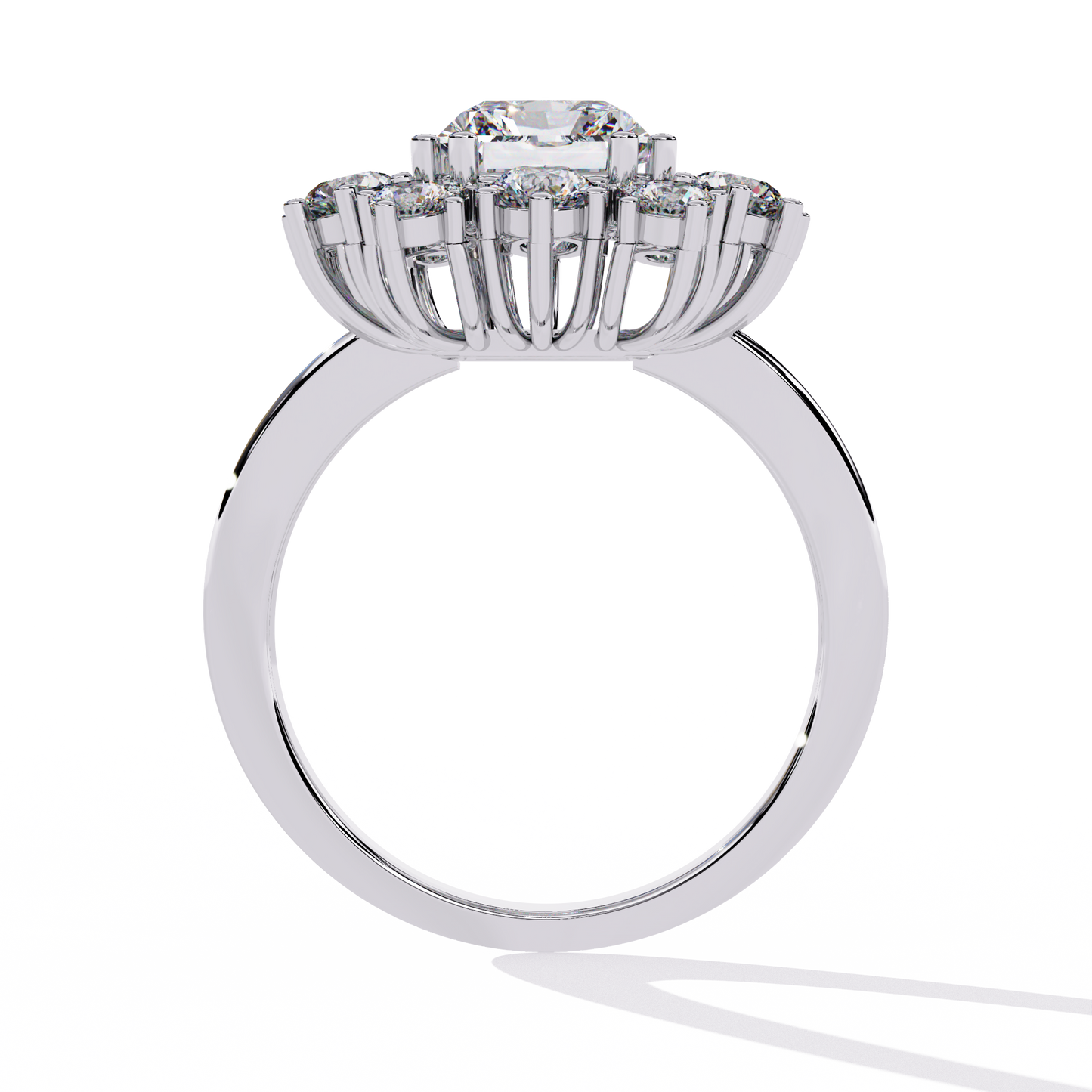 Gala Radiance – Radiant-Cut Diamond Halo Ring in 14K Gold