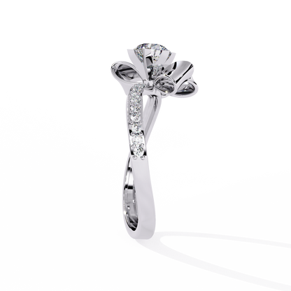 Golden Ribbon – Diamond Bow Ring in 14K Gold