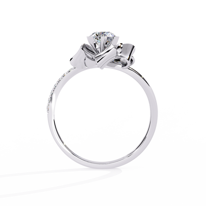 Golden Ribbon – Diamond Bow Ring in 14K Gold