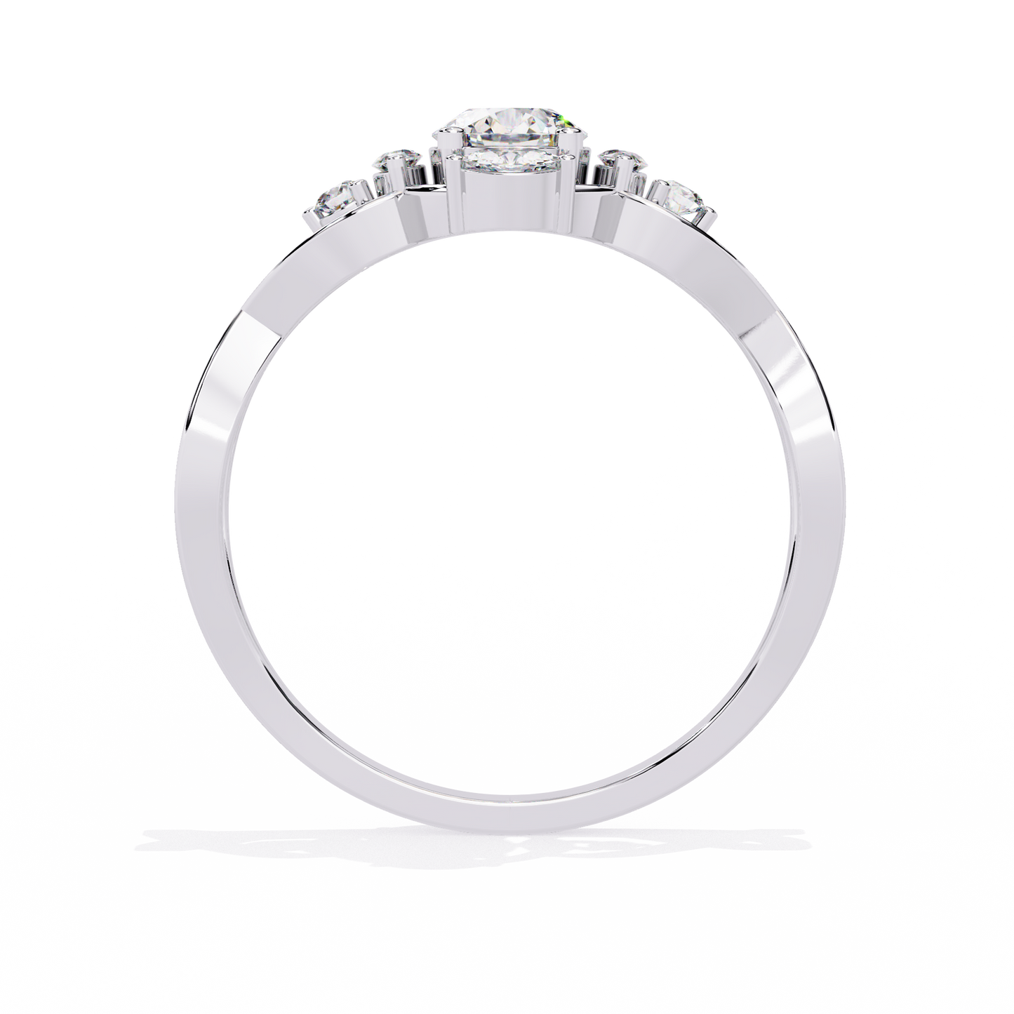 Intertwined Grace – Diamond Marquise & Round Ring in 14K Gold