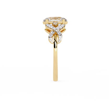 Infinity Crown – Oval Diamond Twisted Band Ring in 14K Gold