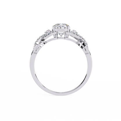 Infinity Crown – Oval Diamond Twisted Band Ring in 14K Gold