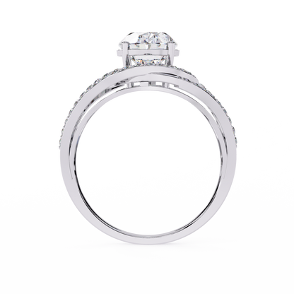 Celestial Orbit – Oval Diamond Wrap Ring in 14K Gold