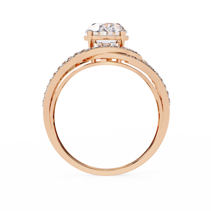 Celestial Orbit – Oval Diamond Wrap Ring in 14K Gold