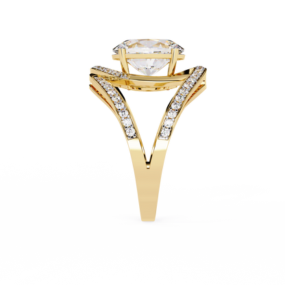 Celestial Orbit – Oval Diamond Wrap Ring in 14K Gold