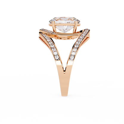 Celestial Orbit – Oval Diamond Wrap Ring in 14K Gold