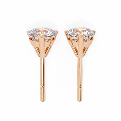 Aurora Studs – Round Diamond Classic Basket Earrings