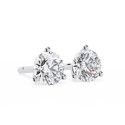Aurora Studs – Round Diamond Classic Basket Earrings